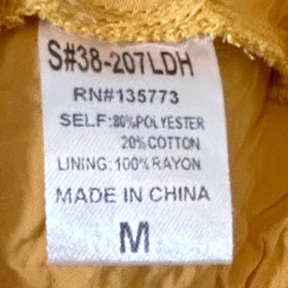 Vici| Summery Yellow Tiered Ruffle Babydoll Cap Sleeve Lined Mini Dress Sz M - Picture 6 of 6